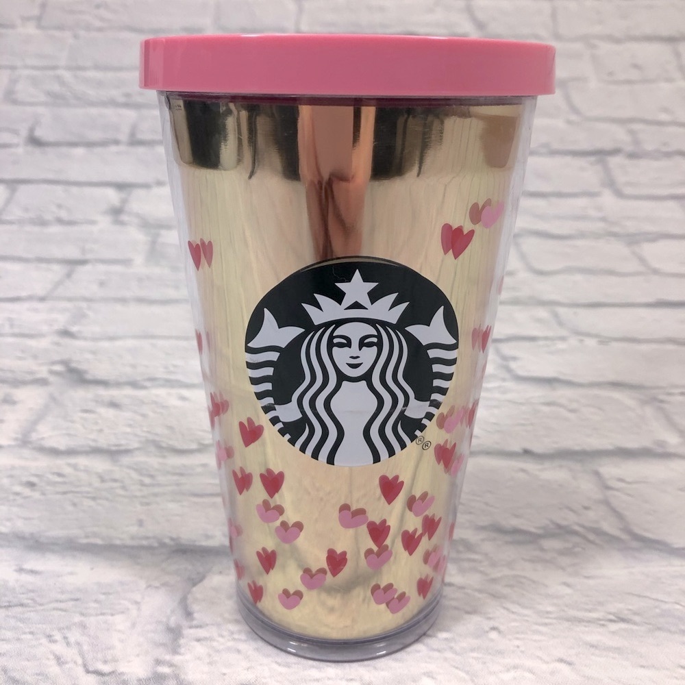Starbucks Heart Tumbler Valentines 2019 Rare Tumbler Cold cup 16oz Pink Collect